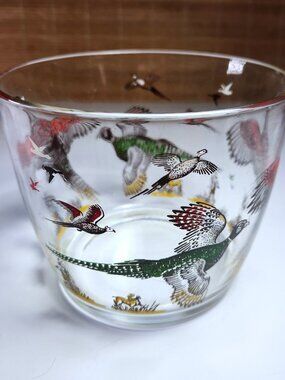 Hazel Atlas Birds in Flight Ice Bucket – Vintage Pheasant Barware